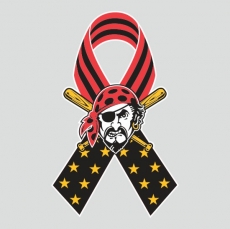 Pittsburgh Pirates Ribbon American Flag logo heat sticker
