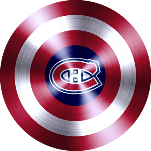 Captain American Shield With Montreal Canadiens Logo custom vinyl decal