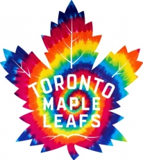 Toronto Maple Leaves rainbow spiral tie-dye logo heat sticker