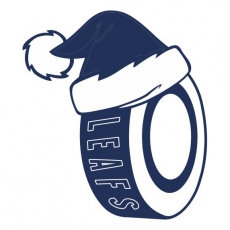 Toronto Maple Leafs Hockey ball Christmas hat logo heat sticker