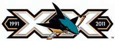 San Jose Sharks 2010 11 Anniversary Logo 02 heat sticker