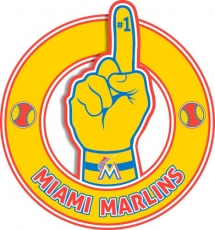 Number One Hand Miami Marlins logo heat sticker