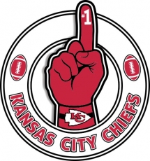 Number One Hand Kansas City Chiefs logo heat sticker