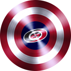 Captain American Shield With Carolina Hurricanes Logo heat sticker
