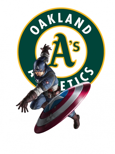 Oakland Athletics Captain America Logo heat sticker