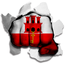 Fist Gibraltar Flag Logo heat sticker