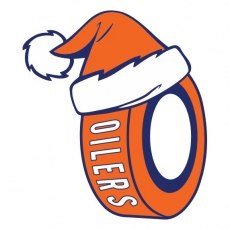 Edmonton Oilers Hockey ball Christmas hat logo custom vinyl decal