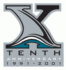 San Jose Sharks 2000 01 Anniversary Logo 02 heat sticker