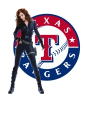 Texas Rangers Black Widow Logo heat sticker