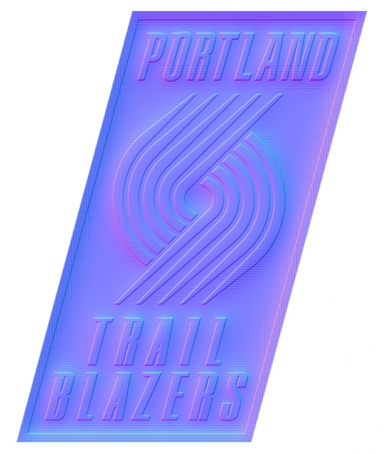 Portland Trail Blazers Colorful Embossed Logo heat sticker