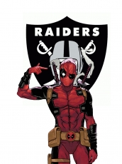 Oakland Raiders Deadpool Logo heat sticker