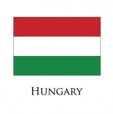 Hungary flag logo heat sticker