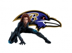 Baltimore Ravens Black Widow Logo heat sticker