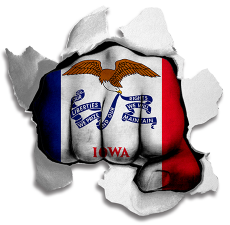Fist Iowa State Flag Logo heat sticker