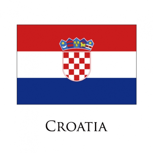 Croatia flag logo heat sticker