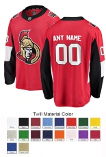 Ottawa Senators Custom Letter and Number Kits for Home Jersey Material Twill