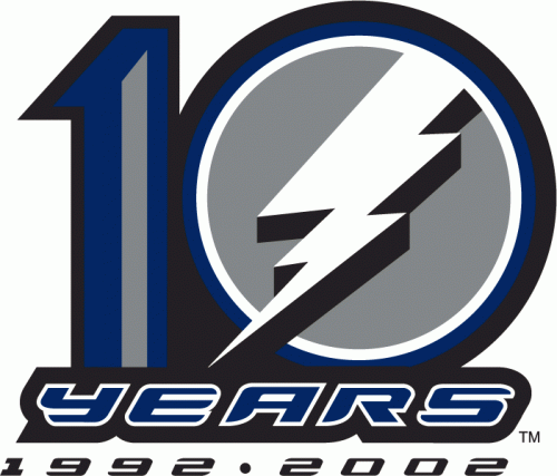 Tampa Bay Lightning 2001 02 Anniversary Logo heat sticker