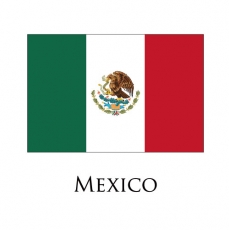 Mexico flag logo heat sticker
