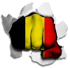 Fist Belgium Flag Logo custom vinyl decal