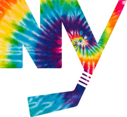 New York Islanders rainbow spiral tie-dye logo custom vinyl decal