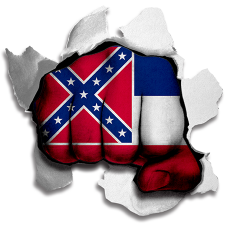 Fist Mississippi State Flag Logo heat sticker