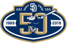 San Diego Padres 2019 Anniversary Logo 02 heat sticker