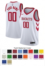 Houston Rockets Custom Letter and Number Kits for Association Jersey Material Twill