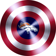 Captain American Shield With Denver Broncos Logo heat sticker