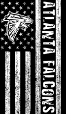 Atlanta Falcons Black And White American Flag logo heat sticker