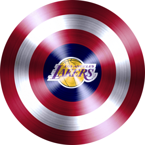 Captain American Shield With Los Angeles Lakers Logo custom vinyl decal