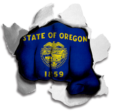 Fist Oregon State Flag Logo custom vinyl decal