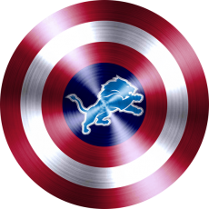 Captain American Shield With Detroit Lions Logo heat sticker