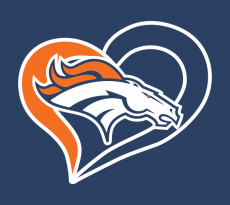 Denver Broncos Heart Logo heat sticker