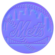 New York Mets Colorful Embossed Logo heat sticker