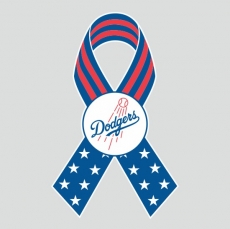 Los Angeles Dodgers Ribbon American Flag logo heat sticker