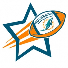 Miami Dolphins Football Goal Star logo heat sticker