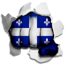 Fist Quebec Flag Logo heat sticker