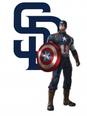San Diego Padres Captain America Logo heat sticker