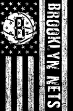 Brooklyn Nets Black And White American Flag logo custom vinyl decal