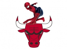 Chicago Bulls Spider Man Logo custom vinyl decal