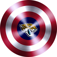 Captain American Shield With Jacksonville Jaguars Logo heat sticker