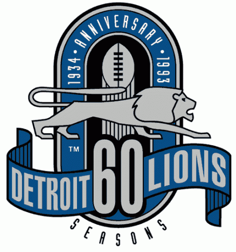 Detroit Lions 1993 Anniversary Logo heat sticker