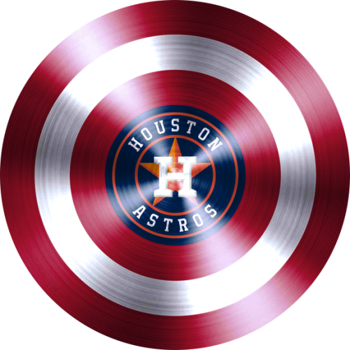 Captain American Shield With Houston Astros Logo heat sticker
