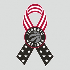 Toronto Raptors Ribbon American Flag logo heat sticker
