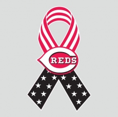 Cincinnati Reds Ribbon American Flag logo custom vinyl decal