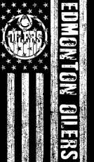 Edmonton Oilers Black And White American Flag logo custom vinyl decal