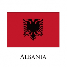 Albania flag logo heat sticker