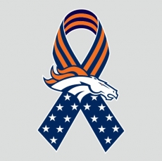 Denver Broncos Ribbon American Flag logo custom vinyl decal