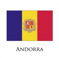 Andorra flag logo heat sticker