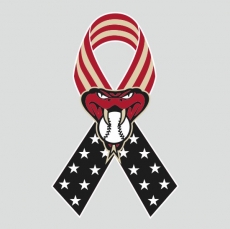 Arizona Diamondbacks Ribbon American Flag logo heat sticker